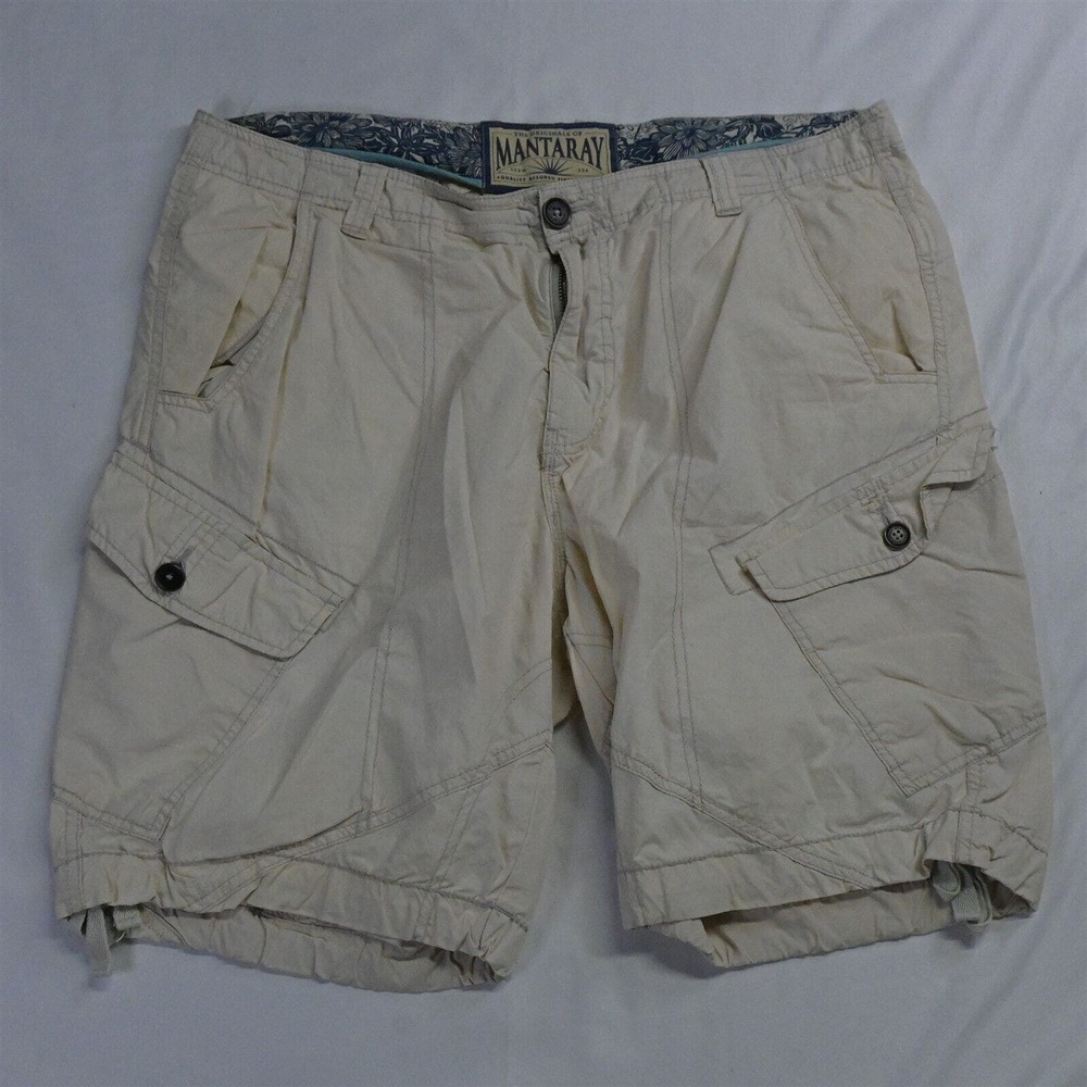 Mantaray 38 x 9"‎ Khaki Lightweight Poplin Cargo Shorts